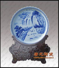 手繪青花大瓷盤,酒店大堂擺設(shè)大瓷盤,青花山水大瓷盤,陶瓷大瓷盤, 陶瓷工藝品大瓷盤,陶瓷裝飾品大瓷盤配套圖片